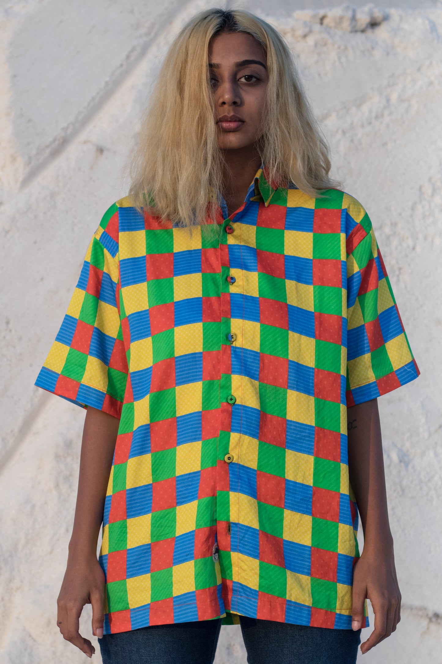 Primary Check Oversized Shirt