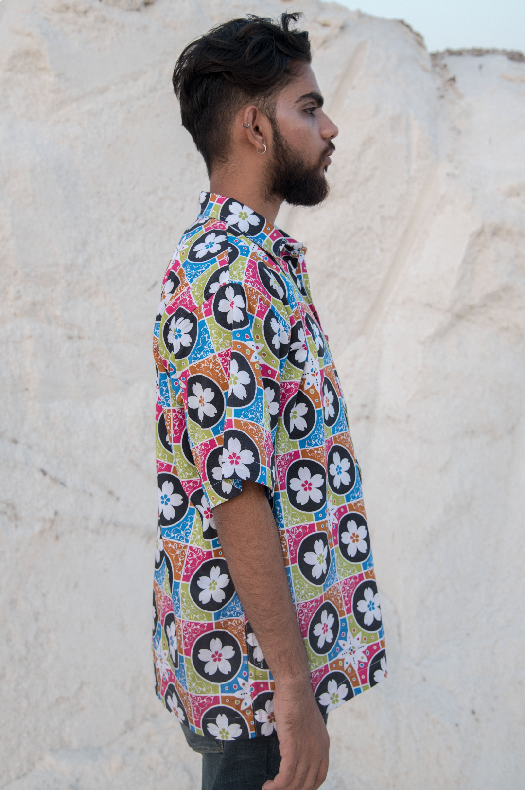 Floral Tile Oversized Shirt