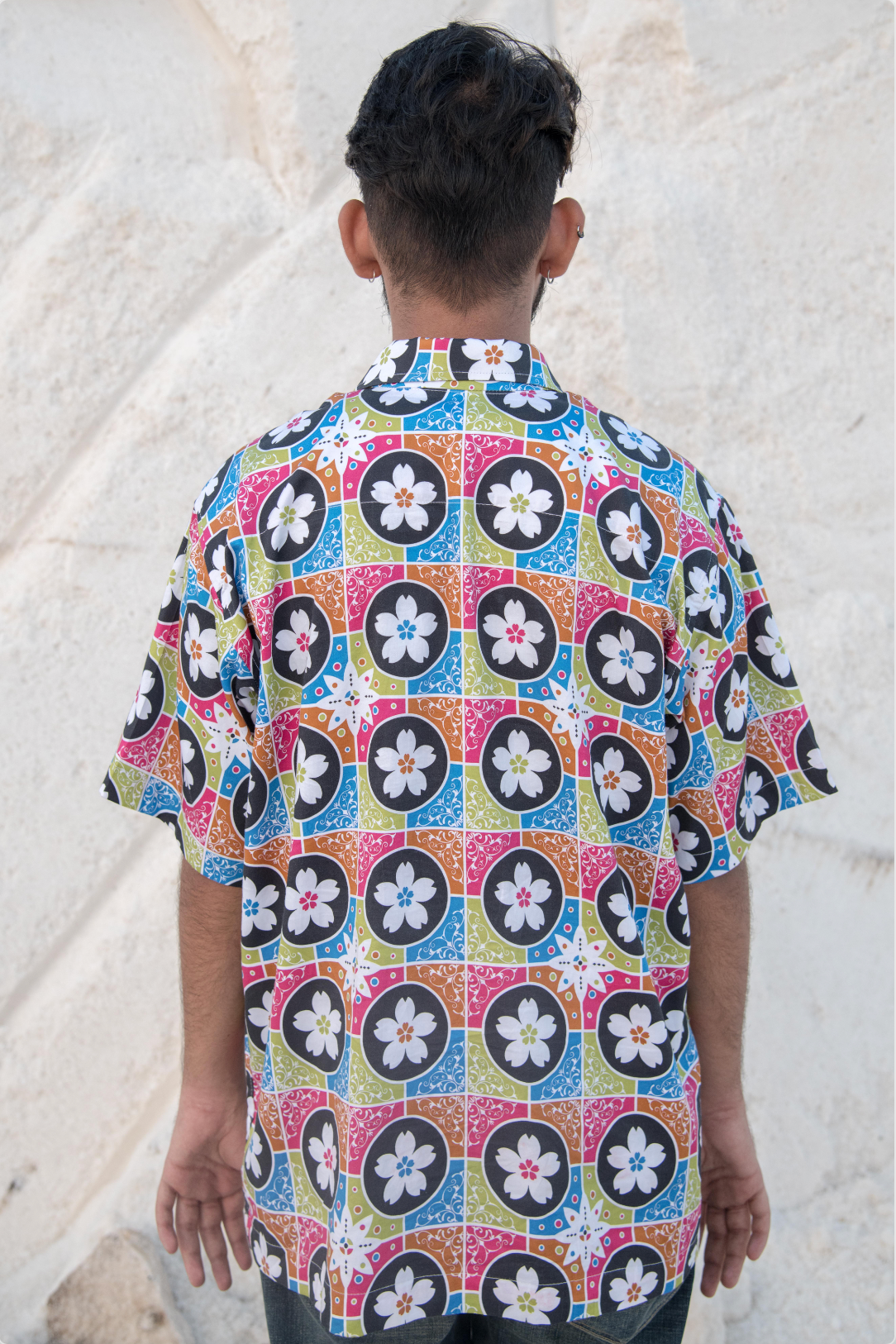 Floral Tile Oversized Shirt