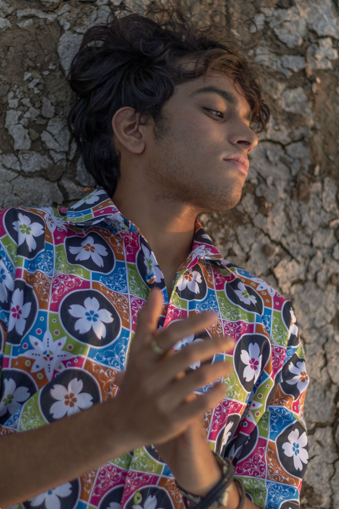 Floral Tile Oversized Shirt