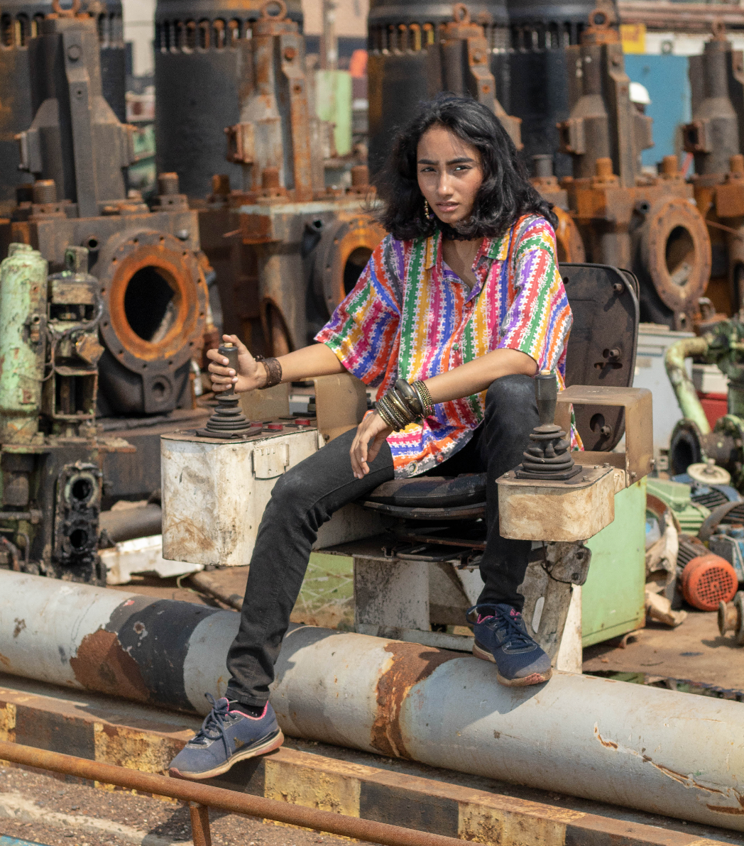 Royal Rainbow Oversized Shirt