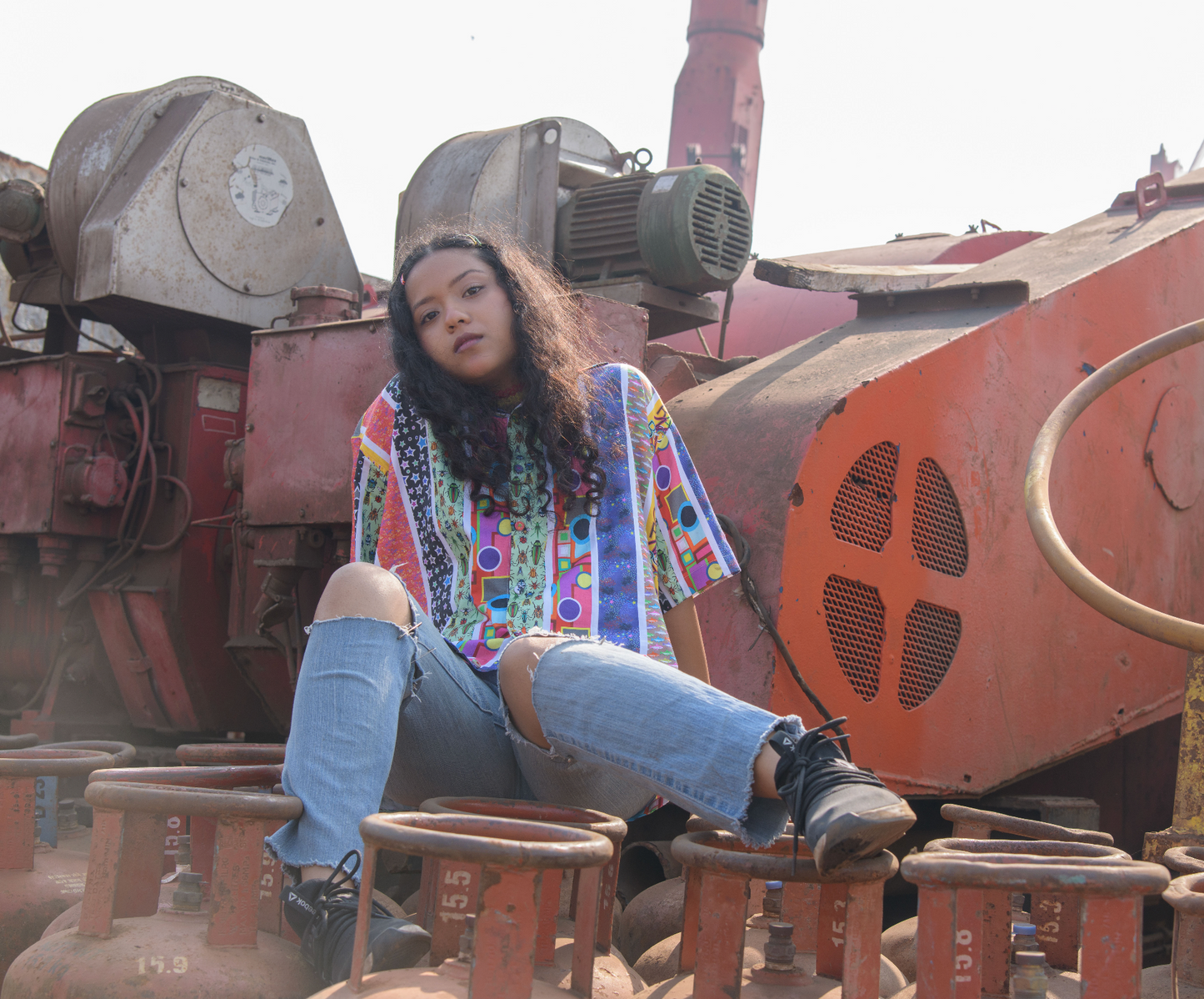 Stripe Khichadi Oversized Shirt