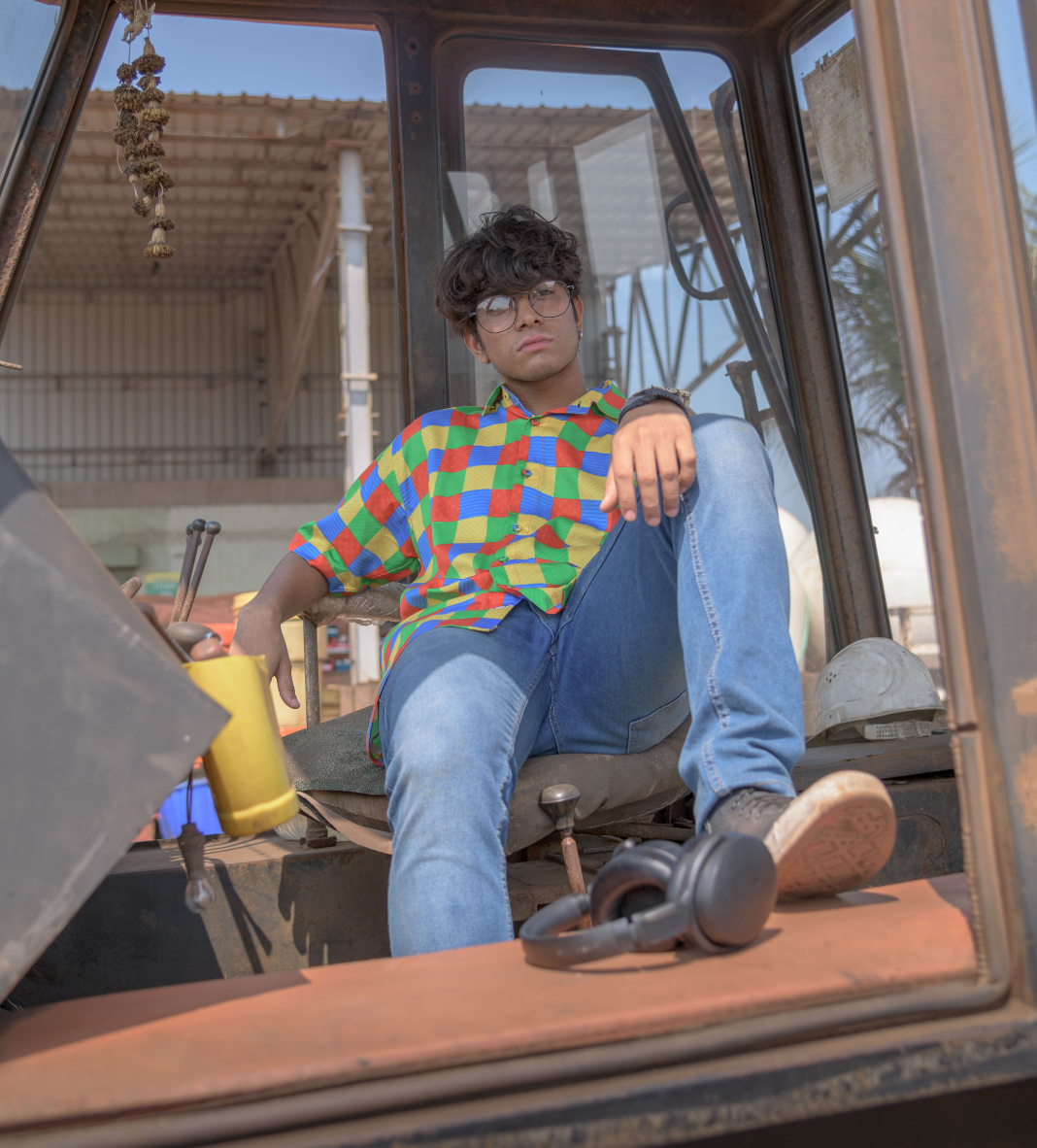 Primary Check Oversized Shirt