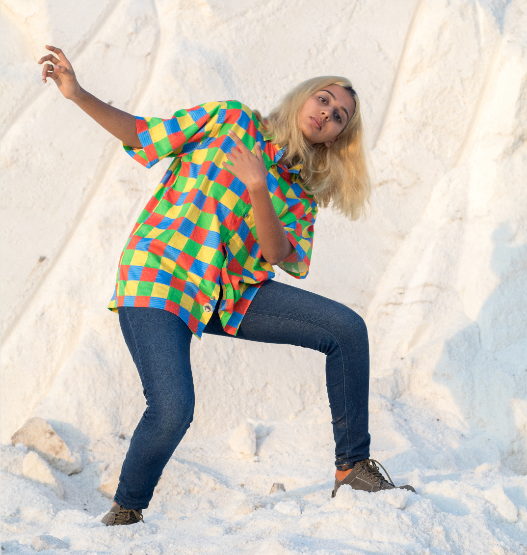 Primary Check Oversized Shirt